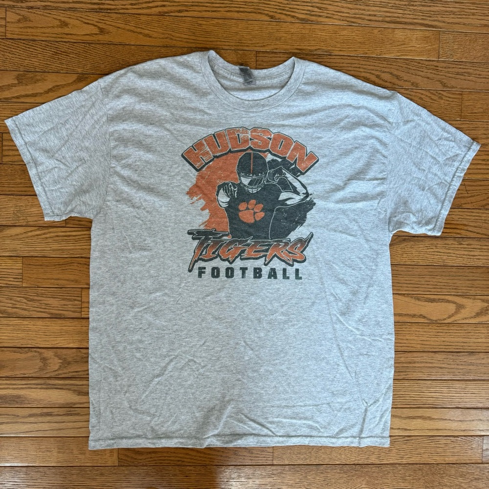 Gildan Gray Hudson Tigers Football Tee